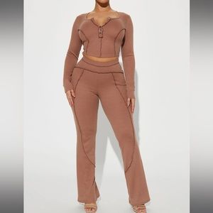 Fashion nova mocha pants set